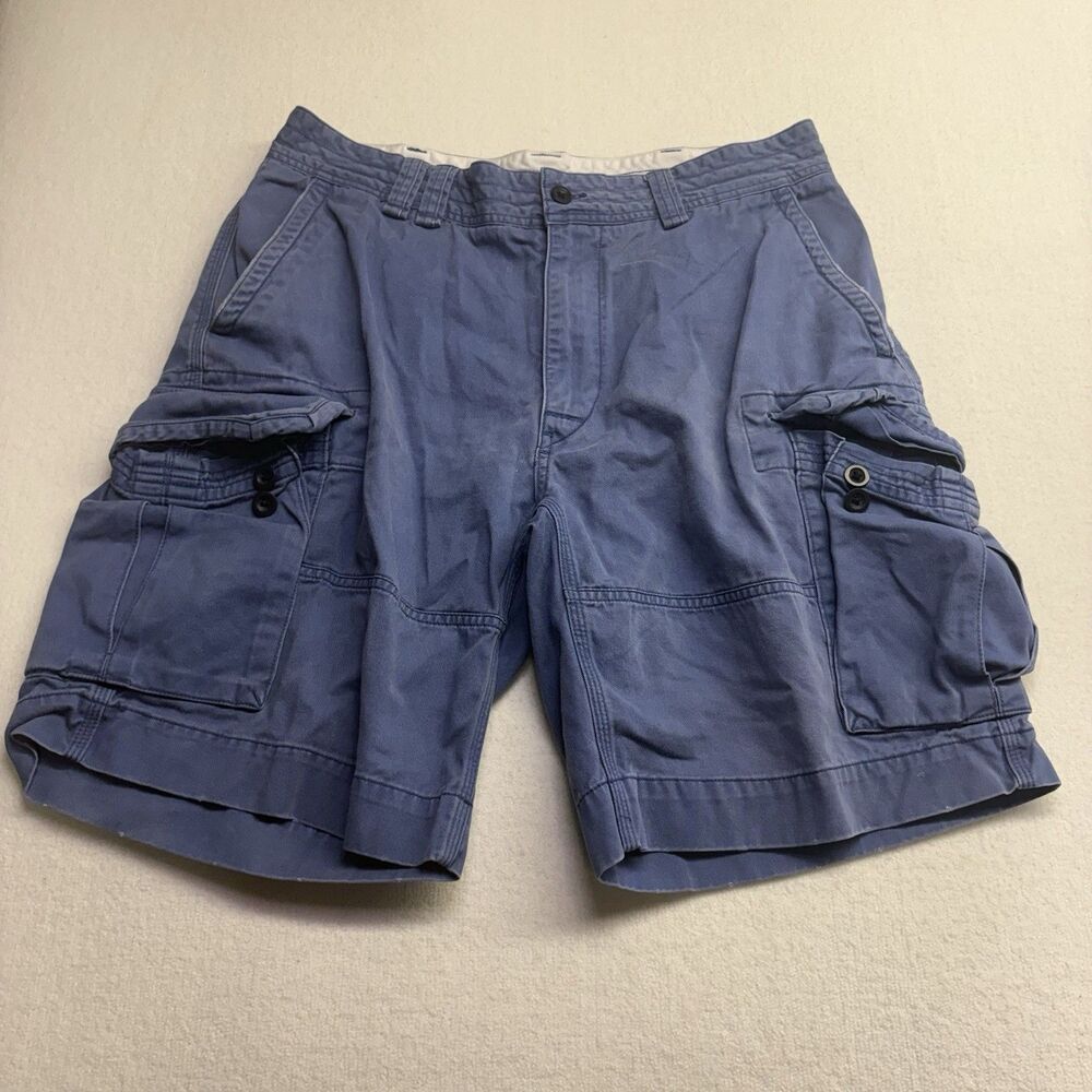 Polo Ralph Lauren Men 35 Blue Cargo Shorts Classic Fit Casual Cotton